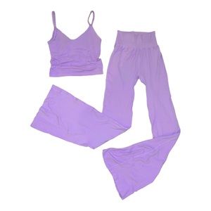 NEW Free People Good Karma Flare Pants & Ruched Crop Top Set